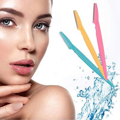 Ithusha Women Eyebrow Trimmer Facial Hair Remove Razor Eyebrow Epilator Eye Brows Blades Shaver Knife Girl Makeup Cutting Cosmetic Tool (3 Pieces)