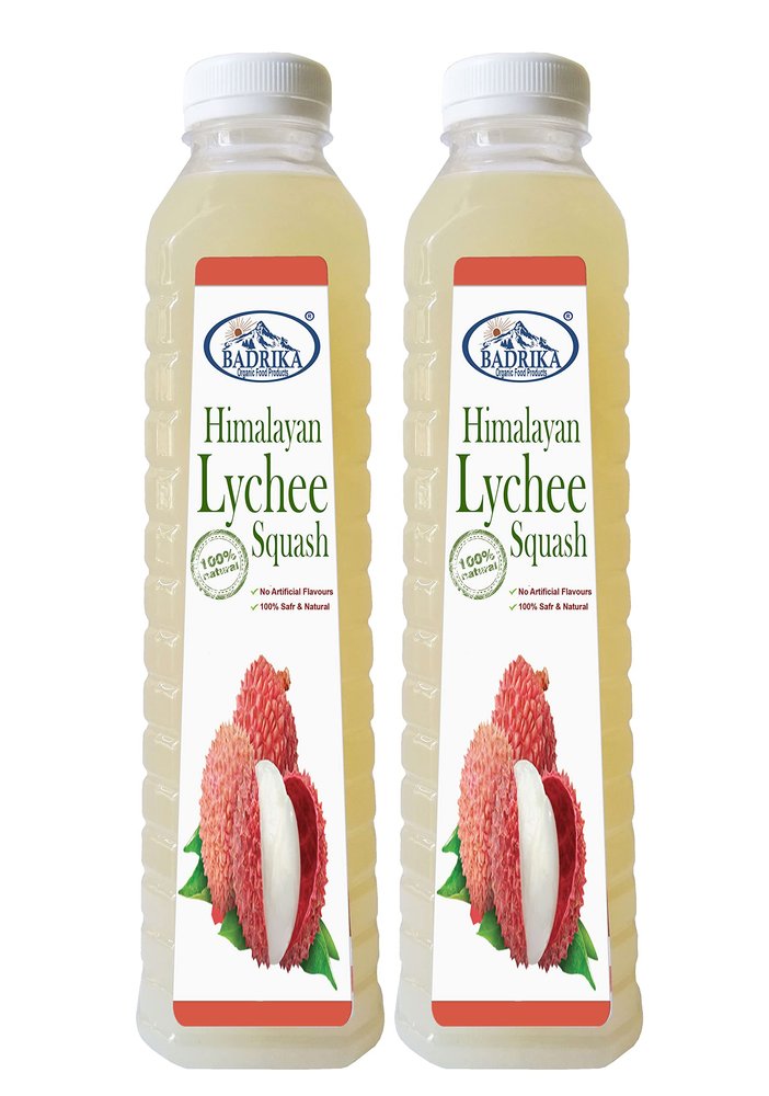 Badrika Pure Natural Uttarakhand Lychee | Litchi Squash Pack Of 2 (750 ML Each)