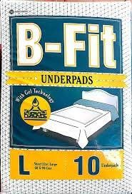 B-FIT Underpads with Gel Technology, Faster Absorbency, Anti-Bacterial (Large Size- 60 * 90 cms) Count-50 (Pack of 5) Sold by MS Traders