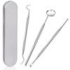 NEOUTH 3 Pieces Dental Pick Tools Kit Teeth Cleaning Calculus Remover Tool for Dentist Personal Using Pets Oral Care Set with Dental Mirror Dental Tartar Scraper Dental Probe and Storage Box view 1