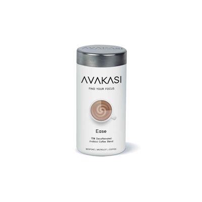 Avakasi Decaf Ease 75% Decaffeinated Ground Coffee (Not Instant Coffee) Blend with Collectible Tin (Filter)