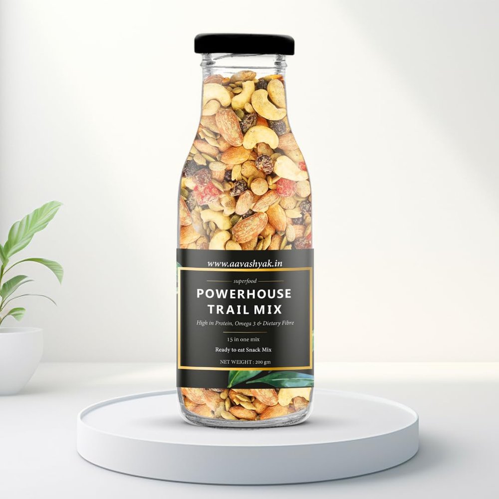 Aavashyak Superfood 15-in-1 Trail Mix  Blend of Seeds, Berries & Nuts with Khatta Meetha Masala, High Protein & Fibre, No Added Sugar, Tasty & Healthy Vegan Snack, 200g Pack