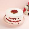 FlowerAura Delicious Silky Smooth Fresh Red & White Vanilla Eggless Anniversary Cake For Anniversary Gift's For Girlfriend, Boyfriend, Husband, Wife, Parents, Friends (Same Day Delivery) (1Kg) view 1