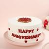 FlowerAura Delicious Silky Smooth Fresh Red & White Vanilla Eggless Anniversary Cake For Anniversary Gift's For Girlfriend, Boyfriend, Husband, Wife, Parents, Friends (Same Day Delivery) (1Kg) view 2