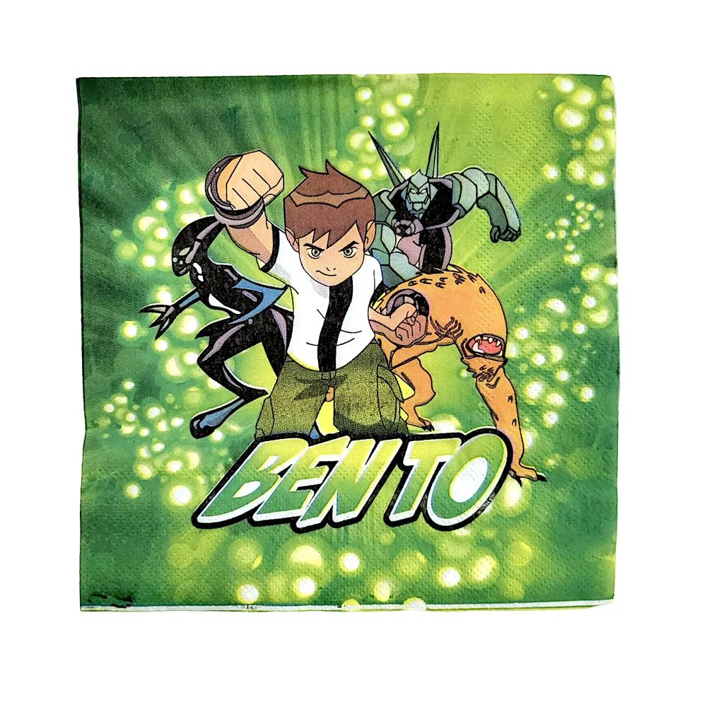 Ben10 Theme Disposable Napkins of 2Ply Paper for Children's parties | Pack of 60