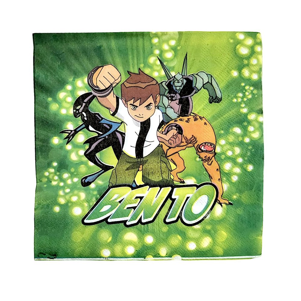 Ben10 Theme Disposable Napkins of 2Ply Paper for Children's parties | Pack of 40