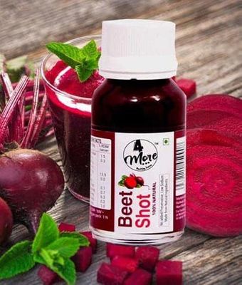 4more Natural Cold Pressed Beet Shot - 40ml Each | Healthy Beet Juice | No Added Preservatives | Rich In Nitrates | Helps Boost Stamina & Maintains Weight | For Daily Consumption (Pack of 6 = 240ml)