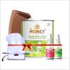 Dr honey hair removal gold wax strips, knife, heater (after oil 30ml pre gel 30ml) Soothing and Nourishing 592gm for both women and men (green) view 1