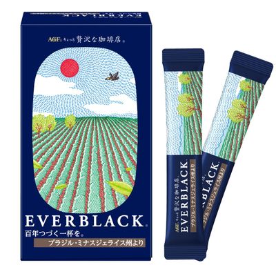 AGF A Slightly Luxurious Coffee Shop EVERBLACK Stick Black 9 Sticks from Minas Gerais, Brazil [Stick coffee] [Instant coffee] | Made in Japan