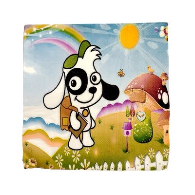 Doki the Dog Theme Disposable Napkins of 2Ply Paper for Children's parties | Pack of 60
