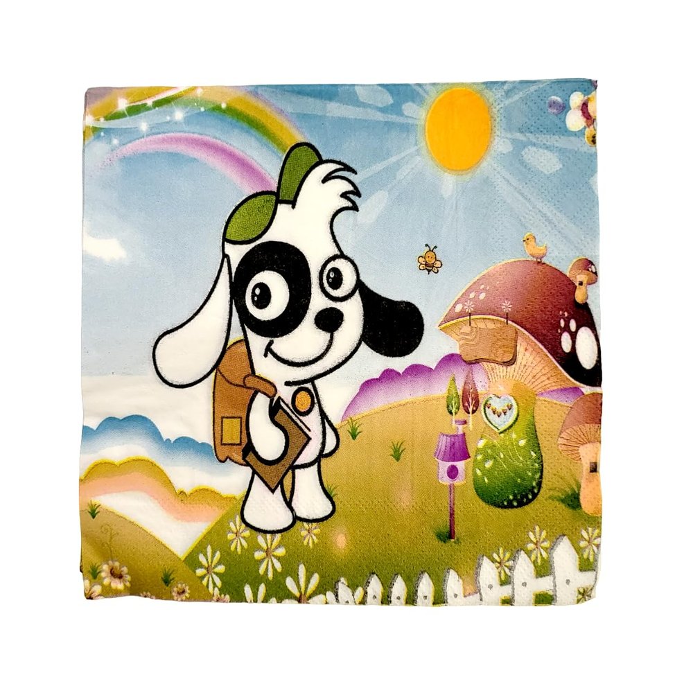 Doki the Dog Theme Disposable Napkins of 2Ply Paper for Children's parties | Pack of 60