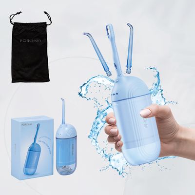 PORClean WASH 301 Cordless Water Flosser for Teeth Cleaning | 120 PSI, 3 Modes, 3 Tips (2 Standard & 1 Toothbrush Tip) | 180ml Zero Residual Tank, Rechargeable Magnetic Charging | Portable Oral Irrigator
