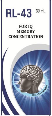 RL-43 Drops For IQ MEMORY CONCENTRATION [pack of 2] Liquid (2 x 30 ml)