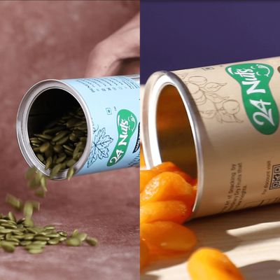 24 Nuts Hand Picked Jumbo Size Dried Turkish Apricots & Pumpkin Seeds Combo Pack 500gm (250g X 2)