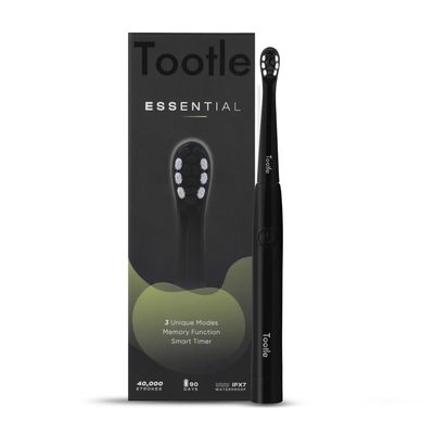 TOOTLE Adult Essential Electric Toothbrush-Aaa Powered, 90 Days Battery Life, 40,000 Strokes, 3 Modes, Dupont Tynex Bristles, Smart Timer, Memory Function, Includes 2 Brush Heads, 1 Piece