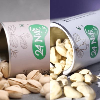 24 Nuts Hand Picked Jumbo Size Premium Cashew W180 & California Roasted and Salted Pistachios Combo Pack 500gm (250g X 2)