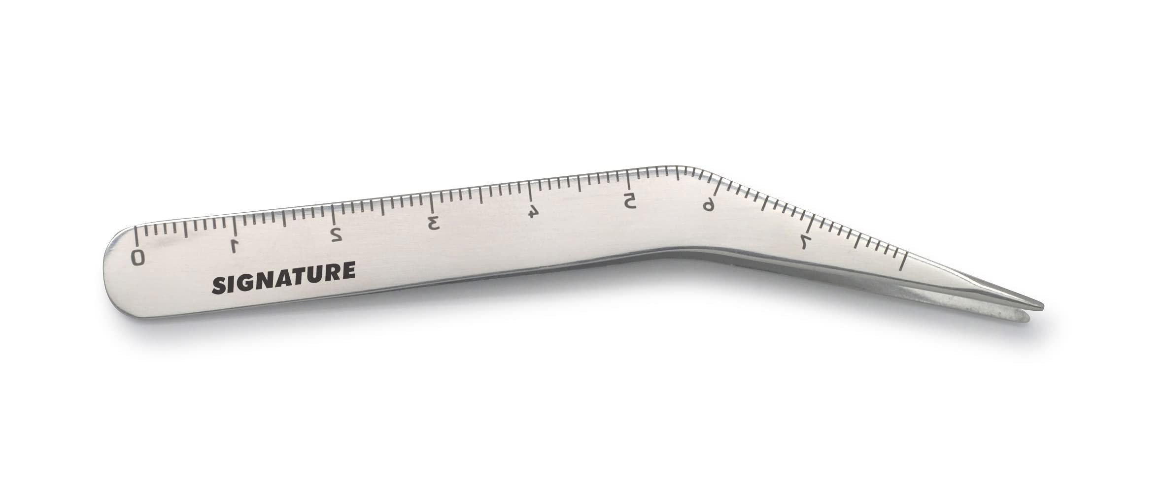Basicare Signature Stainless Steel Brow Gauger Point Tweezer For Women and Men.Tweezer For Ingrown Hair, Plucking Daily Beauty Tool. Comes With Drawstring Pouch.