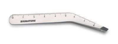 Basicare Signature Stainless Steel Brow Gauger Slant Tip Tweezer For Women and Men.Tweezer For Ingrown Hair, Plucking Daily Beauty Tool. Comes With Drawstring Pouch.