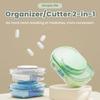 AUGEN Multifunctional Pill Cutter, Portable Pill Cutter and Organizer, Portable Pretty Tablet Cutter, Pill Splitter with Storage Compartment for Pills, Tablets and Medicine (Green) view 3
