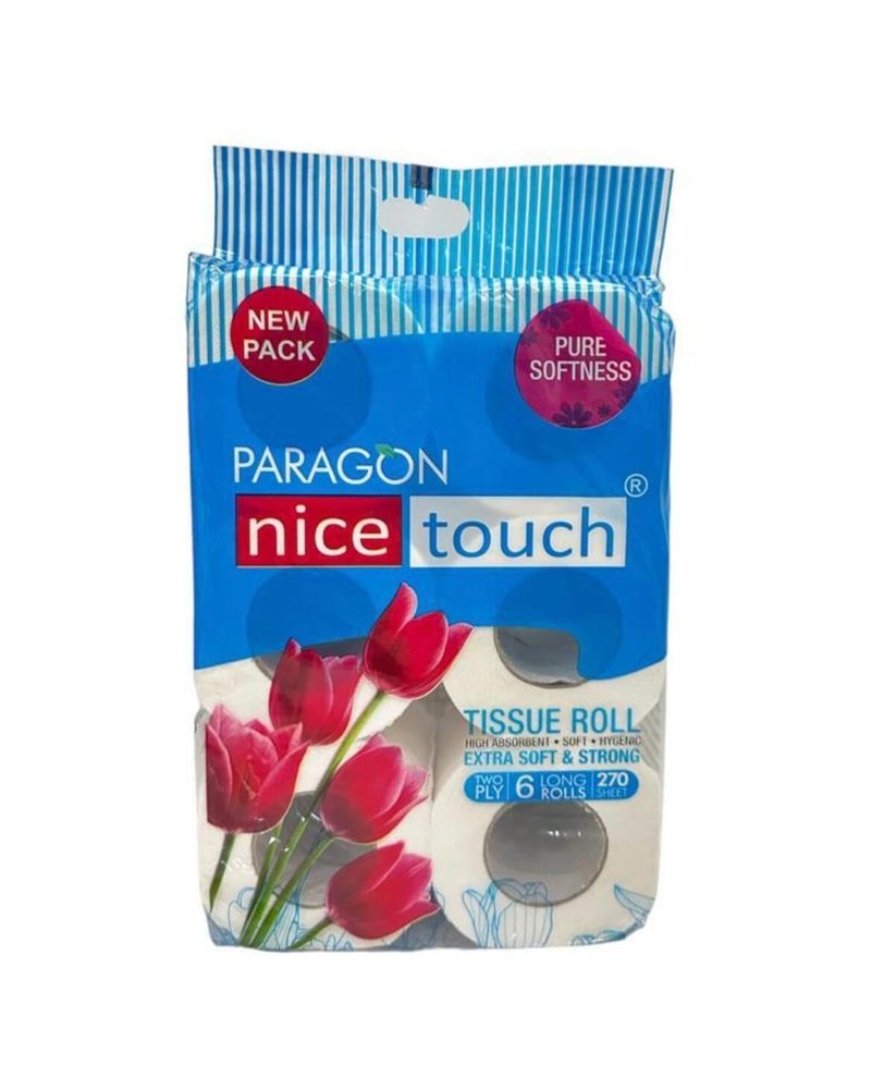 New UltraSoft Paragon Tissue Roll | 2 Ply Tissue | 270 Sheets per Roll | Extra Soft and Strong | Ideal for home usage and Sensitive skin (Pack of 6)