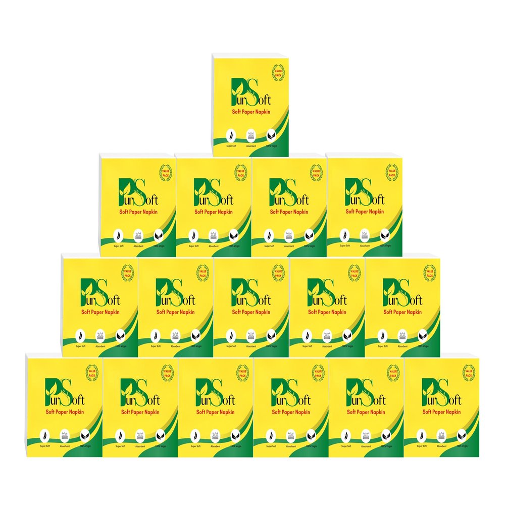 NE Soft Pure Soft Tissue Paper Napkins For Home, Kitchen, Office, Cafe 50 Pulls Per Packs-(Pack Of 13) (N_S_10212)