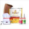 DR HONEY Hair removal cold wax (pre gel & after oil) strips, knife, heater, all type suitable women & men 598GRAM (SPREY) view 4