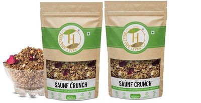 Fitpro Healthy Lives Saunf Mouth Freshener Refreshing Fennel Seeds Chews for Instant Fresh Breath | Green Saunf | Khas Chandan/White Saunf | Pure and Healthy Digestive Fennel Mukhwas Seeds Pack of 2