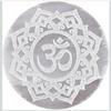 7VENS Selenite Crystal Charging Plate (Om Flower of Life, 3 Inch)  Energy Cleansing Disc for Crystals, Stones, Meditation & Chakra Healing (Om-Salenite Plate)