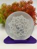 7VENS Selenite Crystal Charging Plate (Om Flower of Life, 3 Inch)  Energy Cleansing Disc for Crystals, Stones, Meditation & Chakra Healing (Om-Salenite Plate) view 3