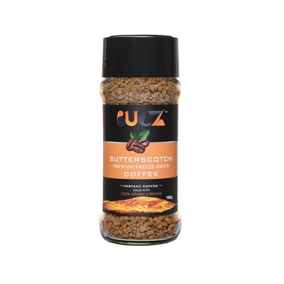 BULZ Butterscotch Delight Flavour Instant Coffee Powder | Make Delicious Hot/Cold Coffee | Premium Arabica Instant Coffee | Strong Coffee| Easy To Carry| Best Coffee