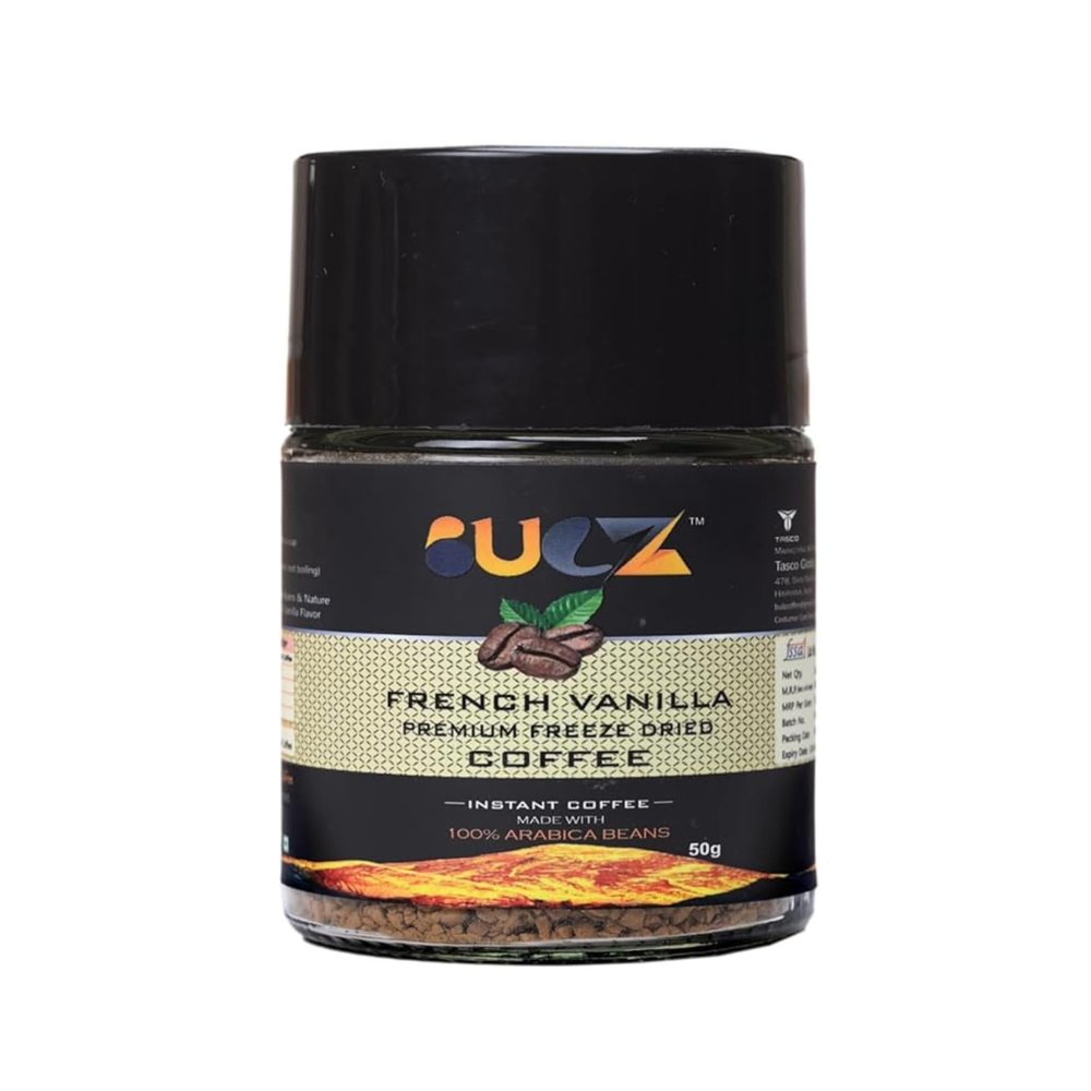 BULZ Instant Coffee Powder (French Vanilla Flavour) | Premium Arabica Beans | Hot & Cold Coffee | Strong Coffee | Flavoured Coffee | Vanilla | Drink Intense Hot & Cold Cafe-style Coffee at Home