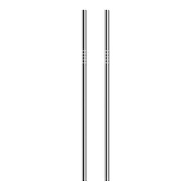 ERZA Metal Straws Stainless Steel Straws 10.5" Drinking Straws Reusable, Perfect for Cocktail, for Yeti, Trail, Tumblers, Bars, moothies, Milkshakes, Juice, Tea (2 Straight Straw)
