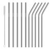 ERZA Metal Straws Stainless Steel Straws 10.5" Drinking Straws Reusable, Perfect for Cocktail, Cleaning Brush for 20/30 Oz Perfect for Yeti, Trail, Tumblers, Bars(5 Straight| 5 Bent|1 Brush) view 1