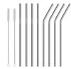 ERZA Metal Straws Stainless Steel Straws 10.5" Drinking Straws Reusable, Perfect for Cocktail, Cleaning Brush for 20/30 Oz Perfect for Yeti, Trail, Tumblers, Bars(4 Straight| 4 Bent| 2 Brush) view 1