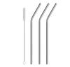 ERZA Metal Straws Stainless Steel Straws 10.5" Drinking Straws Reusable, Perfect for Cocktail, Cleaning Brush for 20/30 Oz Perfect for Yeti, Trail, Tumblers, Bars(3 Bend | 1 Brush) view 1