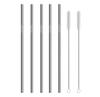 ERZA Metal Straws Stainless Steel Straws 10.5" Drinking Straws Reusable, Perfect for Cocktail, Cleaning Brush for 20/30 Oz Perfect for Yeti, Trail, Tumblers, Bars(5 Straight | 2 Brush) view 1