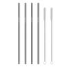 ERZA Metal Straws Stainless Steel Straws 10.5" Drinking Straws Reusable, Perfect for Cocktail, Cleaning Brush for 20/30 Oz Perfect for Yeti, Trail, Tumblers, Bars(4 Straight | 2 Brush) view 1