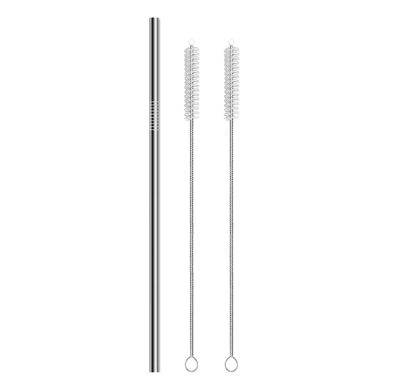 ERZA Metal Straws Stainless Steel Straws 10.5" Drinking Straws Reusable, Perfect for Cocktail, Cleaning Brush for 20/30 Oz Perfect for Yeti, Trail, Tumblers, Bars(1 Straight | 2 Brush)