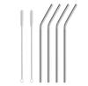 ERZA Metal Straws Stainless Steel Straws 10.5" Drinking Straws Reusable, Perfect for Cocktail, Cleaning Brush for 20/30 Oz Perfect for Yeti, Trail, Tumblers, Bars(4 Bend | 2 Brush) view 1