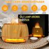 3-in-1 Himalayan Salt Rock Scent Diffuser, Ultrasonic Essential Oil Diffuser, Simulation Flame Humidifier, Colorful Light Mist Diffuser, Wood Grain Aroma Diffuser 200ml view 2