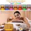 3-in-1 Himalayan Salt Rock Scent Diffuser, Ultrasonic Essential Oil Diffuser, Simulation Flame Humidifier, Colorful Light Mist Diffuser, Wood Grain Aroma Diffuser 200ml view 3