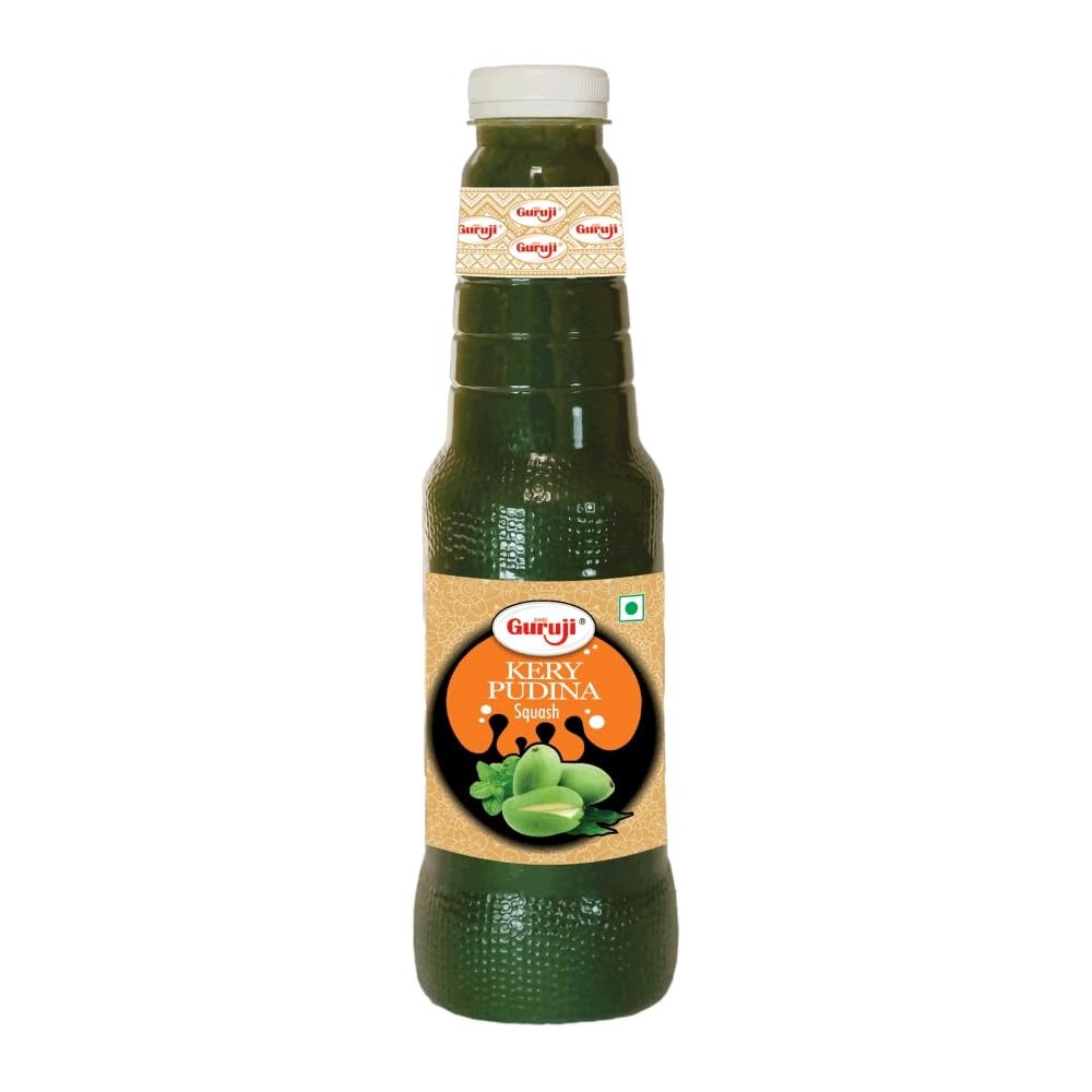 Shree Guruji Kery Pudina Beverage Instant Refreshing Syrup Drink for Summer (1 Litre)