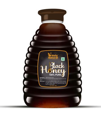 Holy Natural - The Wonder of World Holy Natural Black Honey(500 Gm)|Pure&Natural|No Added Sugar&Color|Energy&Immunity Booster