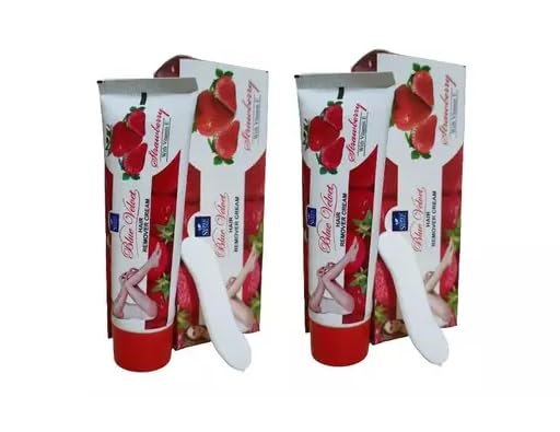 Glamezone 2 pcs Hair Remover Cream Strawberry Flavour for Girls Cream (50 g)