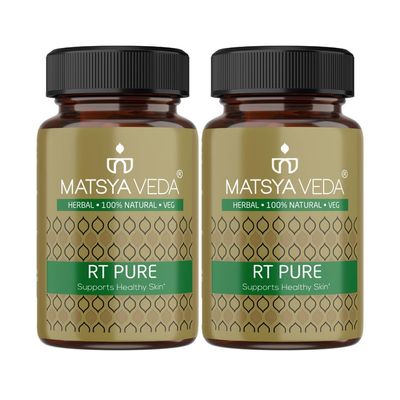 Matsyaveda RT Pure Blood Purifier | Herbal Blend of Manjistha, Neem, Haldi 10+ Ayurvedic Ingredients | Glowing Skin, Pimple & Acne Control | (Pack of 2, 120)
