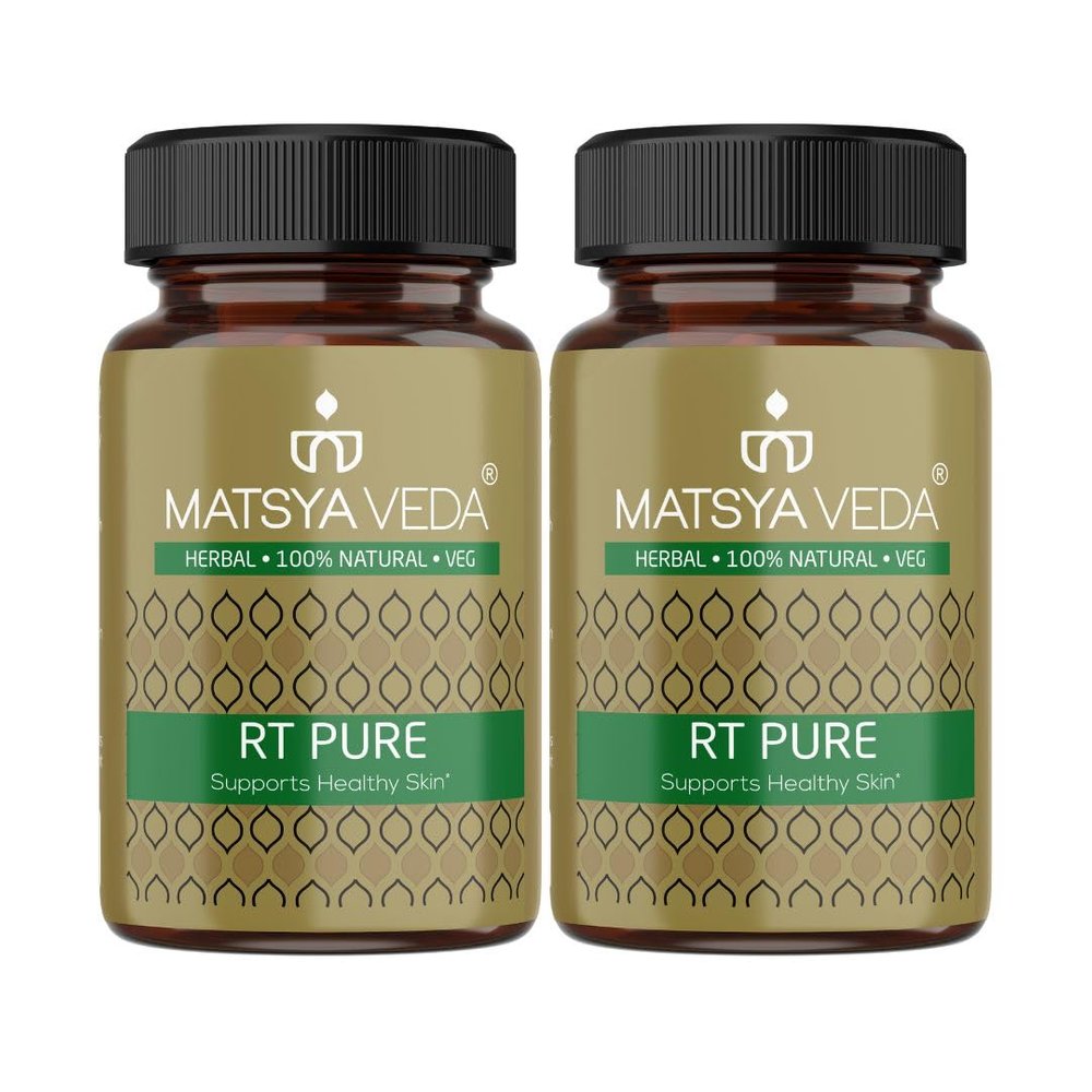 Matsyaveda RT Pure Blood Purifier | Herbal Blend of Manjistha, Neem, Haldi 10+ Ayurvedic Ingredients | Glowing Skin, Pimple & Acne Control | (Pack of 2, 120)