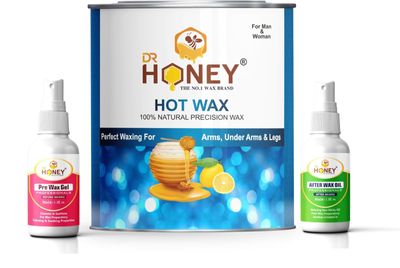 DR HONEY hair removal hot wax, for after wax oil, pre wax gel & all body typs wax like men and women full saving budget 2024 (599.1gm)