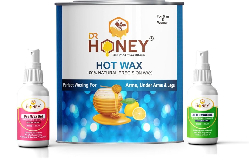 DR HONEY hair removal hot wax, for after wax oil, pre wax gel & all body typs wax like men and women full saving budget 2024 (599.1gm)