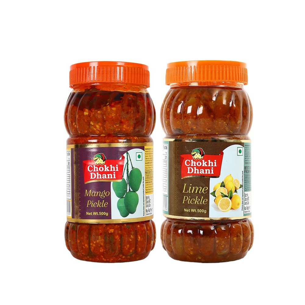 Chokhi Dhani Mango Pickle 500g and Lime Pickle 500g