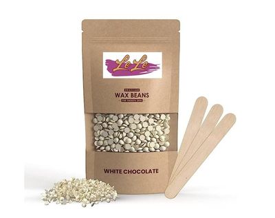 Hair Removal Brazilian Hard Wax white chocolate Beans Painless And Stripless For Face, Eyebrow, Back, Chest, Bikini Areas, Legs, Arms (400gm.)